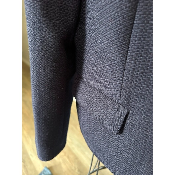 Talbots Women's Blazer Suit Jacket Size 14P Navy Blue Woven Full Zip Career - Picture 4 of 7